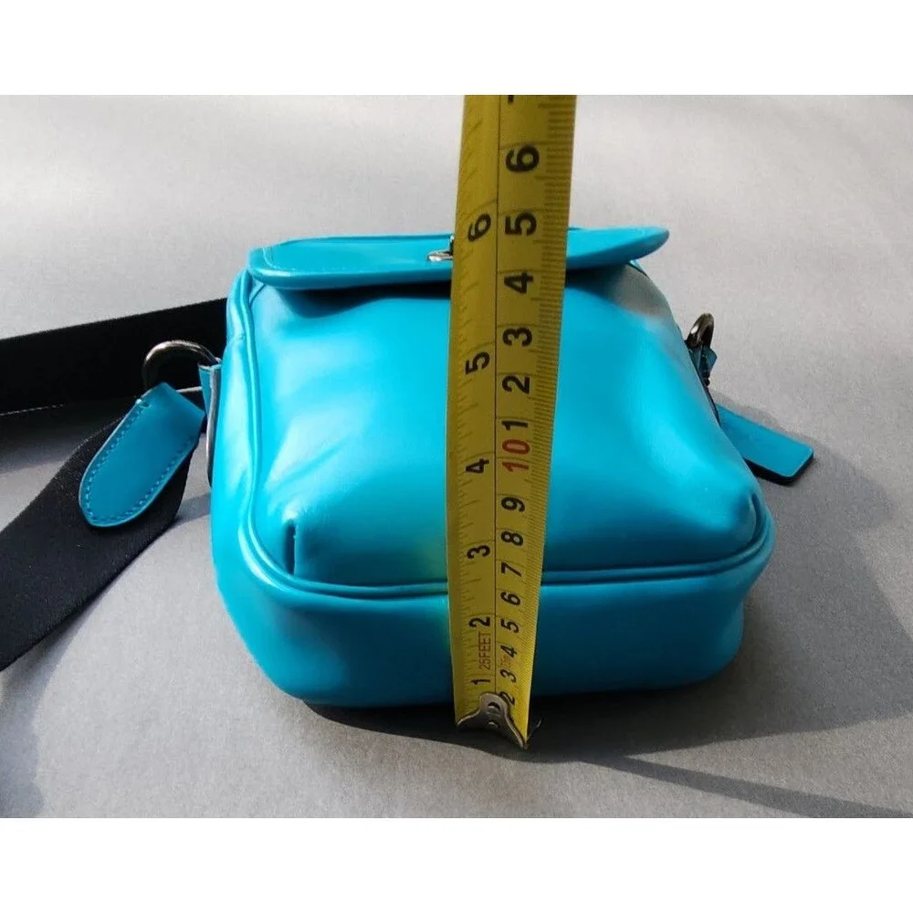 Coach Heritage Crossbody Bag Turquoise Blue Smooth Calf Leather C1269 Turnlock